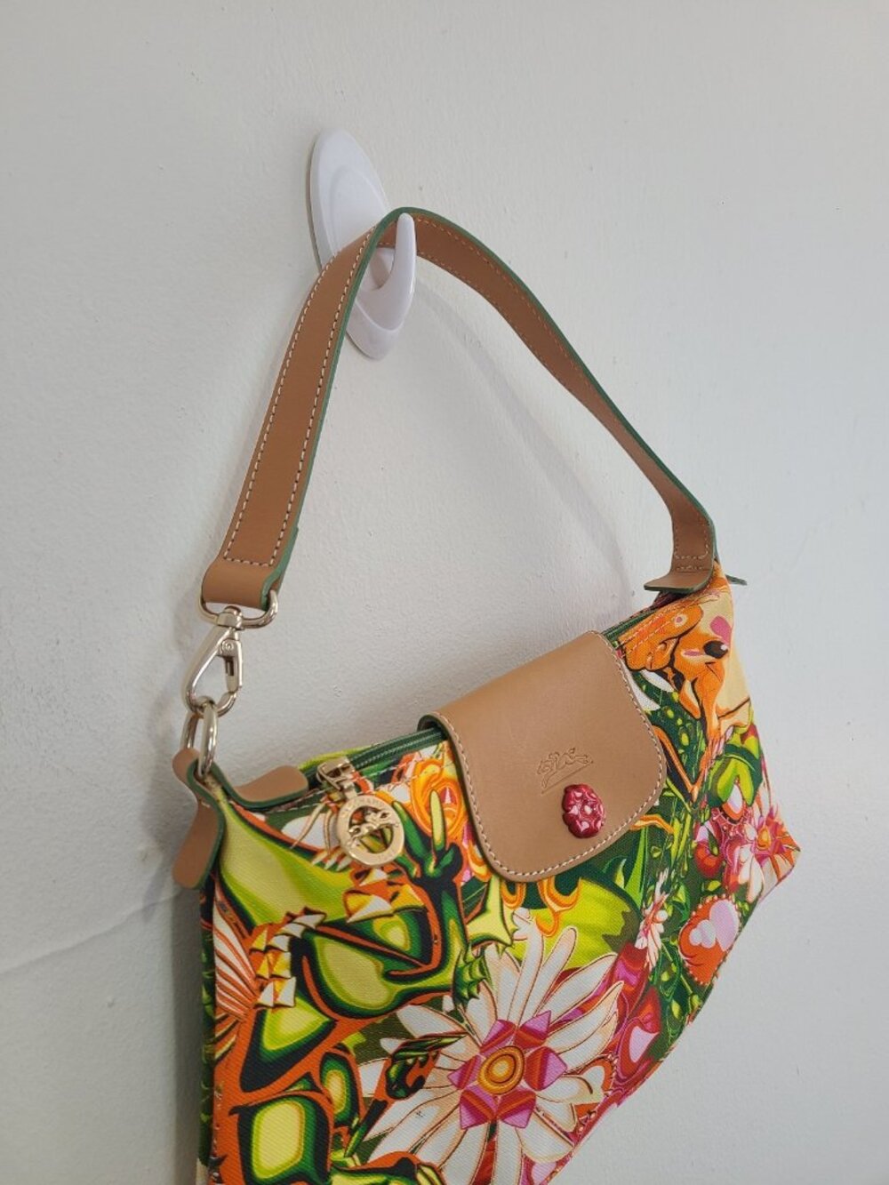 Longchamp x Me Company Mini Le Pliage Floral Hand Bag Canvas - Picture 4 of 10